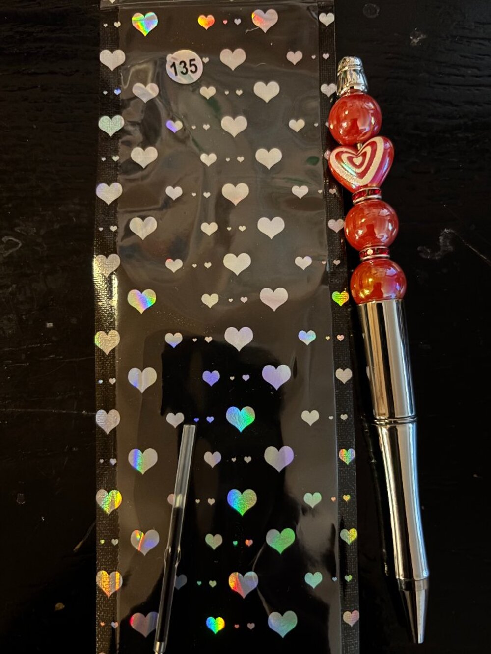 Silver Metallic Beaded Pens